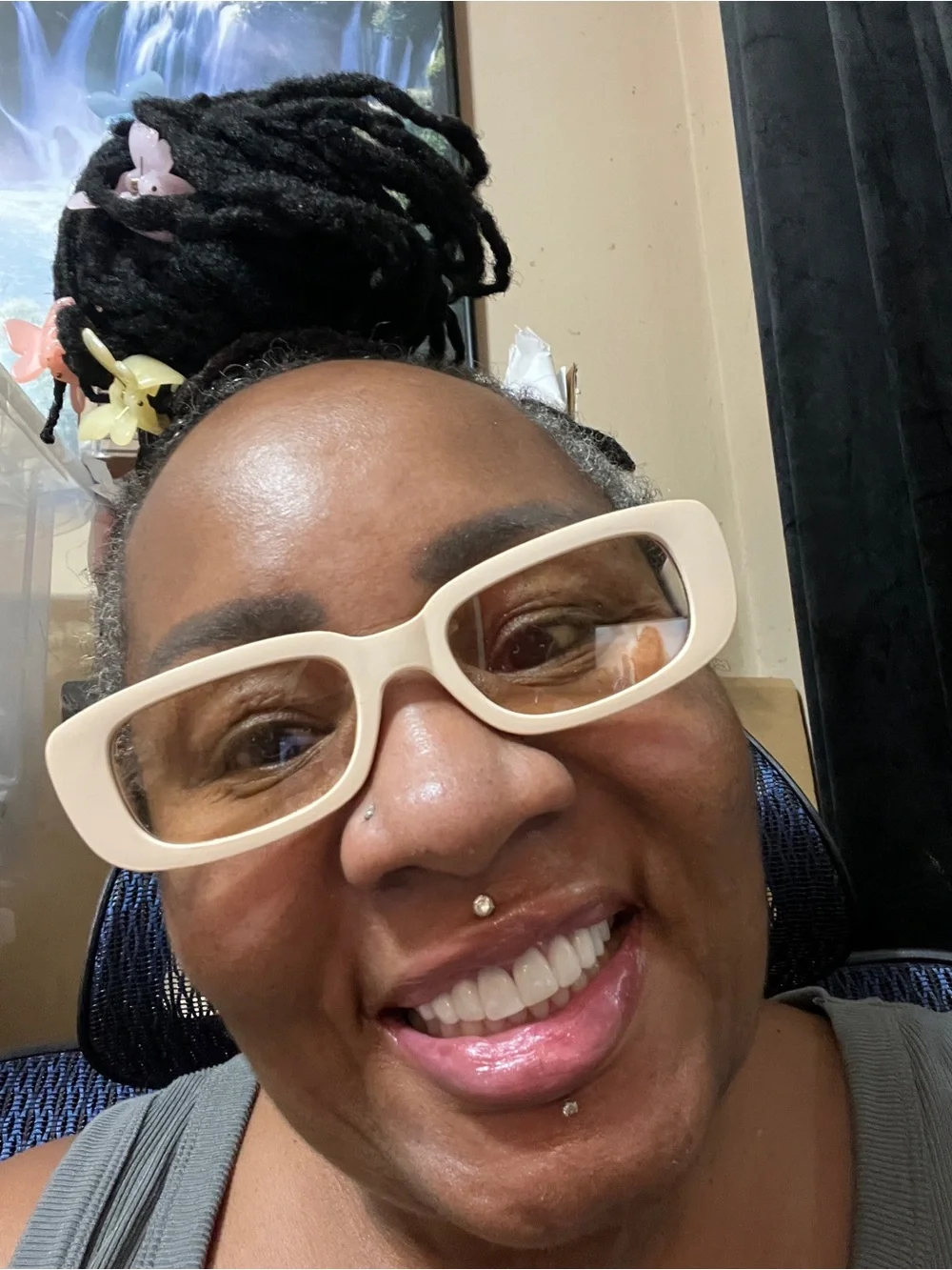 Chunky Ivory Cream Rectangle Eyeglasses Clear Lens Retro Fashion Glasses-Unisex